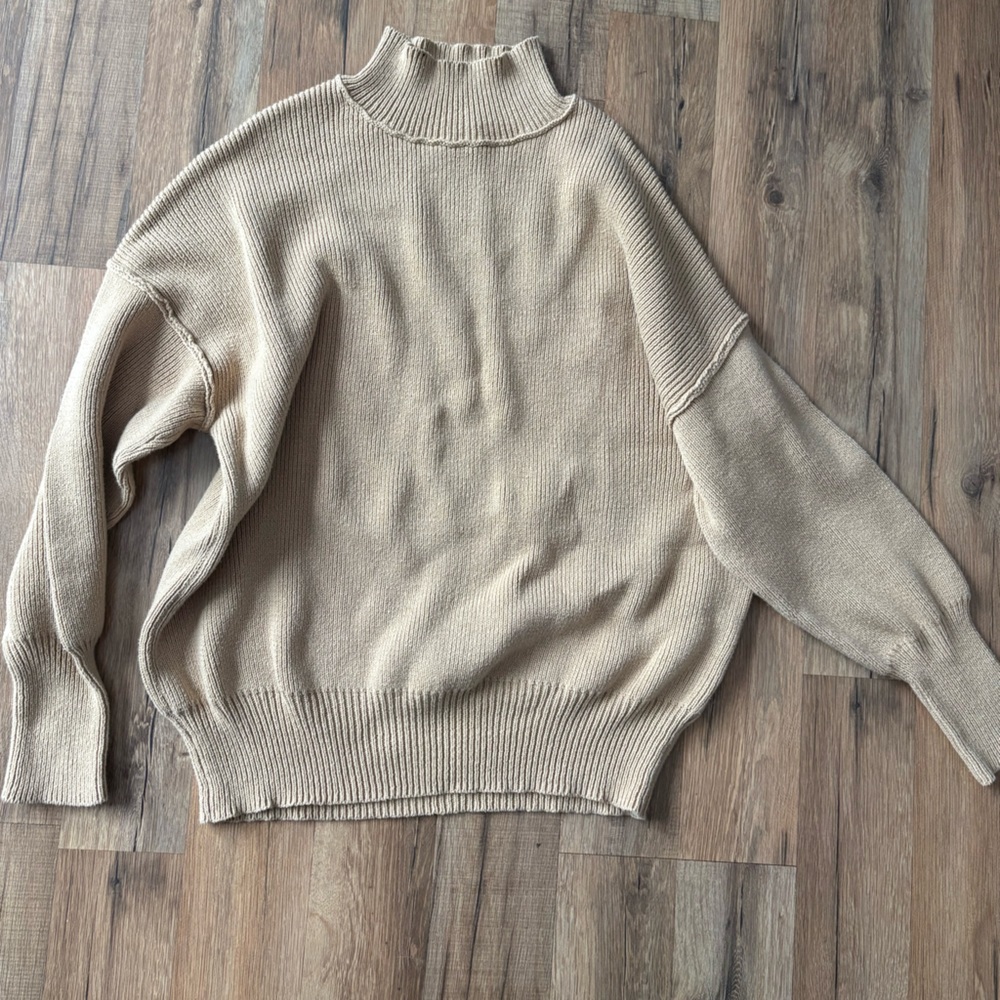 Workshop Republic Clothing Tan Crew Neck Sweater